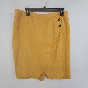 NWT Calvin Klein Women's Aline Knee Length  Skirt Yellow Size 12 Office